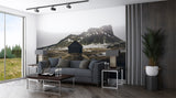 Peel and Stick Wall Mural – Norwegian Viking House Print Scandinavian Home Design for Bedroom or Living Room