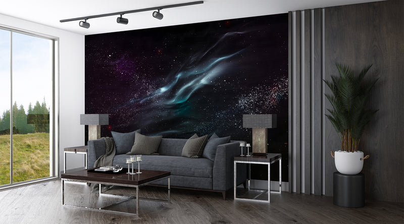 Cosmic Wall Print peel and Stick Muralr For Living Room, Hall, Or Above The Bed "Stream Of Starlight" 🌌