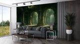 Wall Print Self-Adhesive Wall Murals With Architecture Image For Living Room Kitchen "Lost Temple Of Water" 🏛