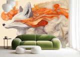 Self-Adhesive Full Wall Mural Abstract Art Design for Living Room, Kitchen, Bedroom 'Fox in a Vision'