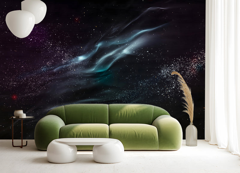 Cosmic Wall Print peel and Stick Muralr For Living Room, Hall, Or Above The Bed "Stream Of Starlight" 🌌