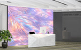 Peel and Stick Wall Mural Pastel Iridescent Feathers for Bedroom & Home Office