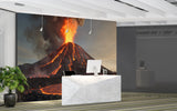 Brutal Energy Wall Print For Bedroom, Garage, Or Office Self-Adhesive Full Wall Wallpaper "Volcano With Lava" 🌋