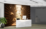 Floating Books Library Wall Mural for Office – Non-Woven Wallpaper for Workspace