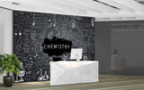 Peel and Stick Wall Mural Print for Office Science Theme Art Wall Kids Room Wallpaper Accent Wall “Chemistry and Formulas” Design for Classroom School Design Idea