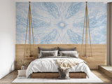 Celestial Blue Dragon Mural - Ethereal Mythical Clouds Wallpaper for Bedroom & Living Room