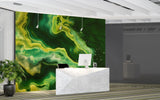 Bright Abstraction Self-Adhesive Wallpaper For Living Room, Bedroom, Office Dark Green Color Color Overflows ✨