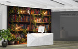 Library Peel and Stick Wall Mural – Cozy Bookcase Wallpaper for Home Office, Reading Room