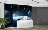 Cosmic Self-Adhesive Wall Mural Unique Space Print for Living Room, Bedroom, Office or Teen Room Spacecraft Control Interior Design Art Wall
