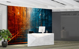Colorful Abstraction Art Wall Peel And Stick Wallpaper Accent Wall Office Design Print For Gym "Urban Geometry Of Light" 💡