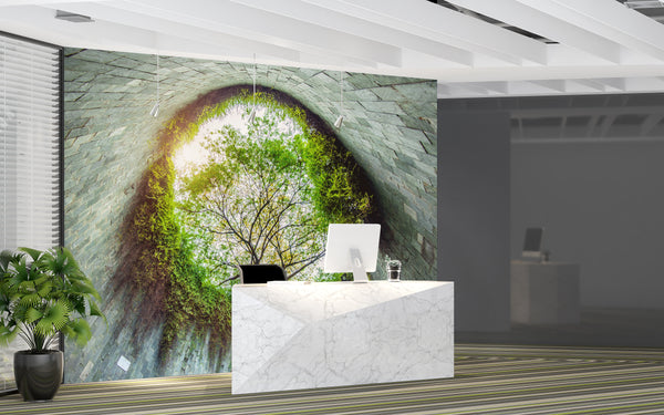 A blend of urban and nature for full-wall Vinyl Wallpaper Peel and Stick Mural, ideal for offices, living rooms, or venue design: "Fort Canning Park, Singapore" 🌿🏙️