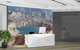 Self-adhesive wall mural “Landscape in a Crater” Natural wall print Bedroom design Relaxation area wallpaper