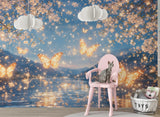 Self-Adhesive Wallpaper Glowing Butterfly Wall Mural for Kids Room