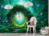 Enchanted Forest Non-Woven Wall Mural – Magical Woodland for Nursery, Bedroom