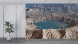 Self-adhesive wall mural “Landscape in a Crater” Natural wall print Bedroom design Relaxation area wallpaper