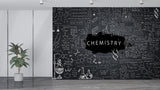 Peel and Stick Wall Mural Print for Office Science Theme Art Wall Kids Room Wallpaper Accent Wall “Chemistry and Formulas” Design for Classroom School Design Idea