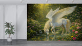 Enchanted Pegasus World Non-Woven Wall Mural – Magical Fantasy Wallpaper for Children’s Room