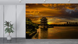 Peel and Stick Wall Mural for Office – Landscape with Sunset Yixing | Full Wall Design for Relaxation Areaoom & Office