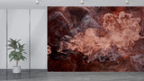 Abstract Wallpaper Romantic Motif Self-Adhesive Wall Mural for Living Room, Bedroom Coral Smoke Mixed with White Abstract Art for Office Print Art Wall 💫