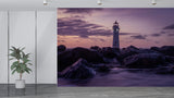 Natural Print Romantic Style Peel and Stick Wall Mural For Living Room And Bedroom Lighthouse Art For Entire Wall