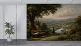 Non-Woven Wall Mural – Romantic European Estate Garden Landscape  Tags: