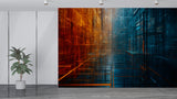 Colorful Abstraction Art Wall Peel And Stick Wallpaper Accent Wall Office Design Print For Gym "Urban Geometry Of Light" 💡