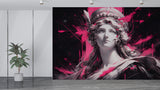 Peel and Stick Wall Mural “Neon Antiquity” – Neoclassical Art for Office or Gaming Room