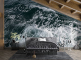 Peel and Stick Wallpaper – Ocean Storm Waves Design for Home and Workspace
