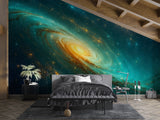 Wallpapers For Cosmic Design Vinyl Wallpaper Peel and Stick For Living Room, Hall, Art Design For Office "Spiral Galaxy In Radiance" Accent Wall 🌌✨
