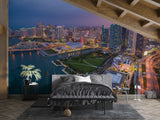 Traditional Wall Mural Art Print – City Wallpaper for Home, Bedroom, Office | "Evening City" 🌃🏙️