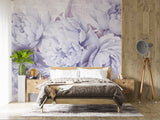 Non-Woven Wall Mural Soft Lavender Peonies – Elegant Floral Wallpaper for Bedroom