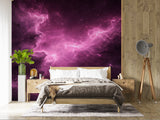Pink Nebula Galaxy Wall Mural - Cosmic Space Removable Non-Woven Wallpaper