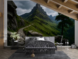 Peel and Stick Wall Mural | Natural Print For Living Room | Cozy Bedroom Decor | Mountain Theme Art Wallpaper | Home Poster “Mountain Path To The Summit” 🏞️