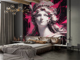 Peel and Stick Wall Mural “Neon Antiquity” – Neoclassical Art for Office or Gaming Room