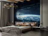 Cosmic Self-Adhesive Wall Mural Unique Space Print for Living Room, Bedroom, Office or Teen Room Spacecraft Control Interior Design Art Wall