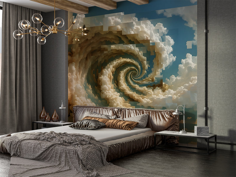 Modern Style Alternative Vision Of The Sky Wall Mural Self-Adhesive Wallpaper For Office "Mosaic Sky" Art Design For Bedroom Large Poster For Living Room Calm Colors ✨