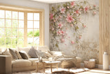 Peel and Stick  Floral Wallpaper – Vintage Pink Blossoms Wall Mural for Bedroom