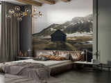 Peel and Stick Wall Mural – Norwegian Viking House Print Scandinavian Home Design for Bedroom or Living Room