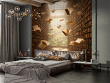 Floating Books Library Wall Mural for Office – Non-Woven Wallpaper for Workspace