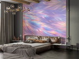 Peel and Stick Wall Mural Pastel Iridescent Feathers for Bedroom & Home Office