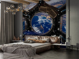 Peel and Stick Mural for the entire wall earth spacecraft elements this image furnished Print for the office or bedroom Spacecraft atmosphere Design for a teenager's room
