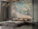 Wallpaper In Pastel Tones Japanese Style Mural Floral Print Vinyl Wallpaper Peel and Stick Decor For Living Room Calm Print For Bedroom 🌸