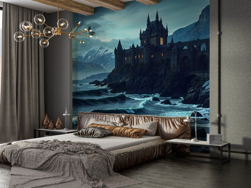 Gothic Style Self-Adhesive Wall Murals for Living Room, Bedroom, or Home Office – "Fortress at the Edge of the World"
