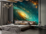 Wallpapers For Cosmic Design Vinyl Wallpaper Peel and Stick For Living Room, Hall, Art Design For Office "Spiral Galaxy In Radiance" Accent Wall 🌌✨