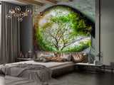 A blend of urban and nature for full-wall Vinyl Wallpaper Peel and Stick Mural, ideal for offices, living rooms, or venue design: "Fort Canning Park, Singapore" 🌿🏙️
