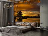 Peel and Stick Wall Mural for Office – Landscape with Sunset Yixing | Full Wall Design for Relaxation Areaoom & Office