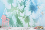 Floral Print | Non-Woven Wall Mural For Living Room | Butterfly Glow Art For Bedroom | Pastel Colors For Kids Room | Abstract Design 🌸
