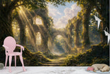 Peel and Stick Fairy Tale City Ruins Wall Mura Fantasy Kids Room Decor