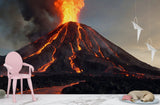 Brutal Energy Wall Print For Bedroom, Garage, Or Office Self-Adhesive Full Wall Wallpaper "Volcano With Lava" 🌋