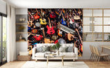 Rock & Roll Music Instruments Wall Mural - Non-Woven Wallpaper